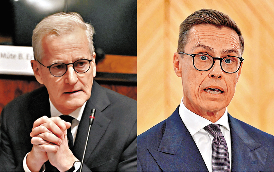 ●挪威首相斯特勒（左圖）及芬蘭總統斯圖布（右圖）。資料圖片