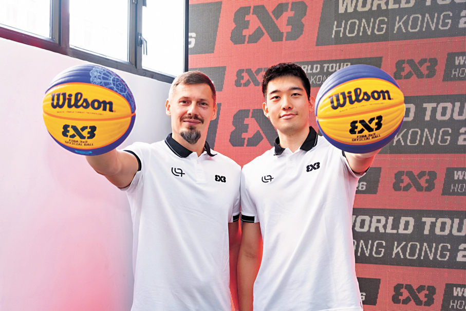 ●Team Hong Kong球員查華斯（左）與吳晉寧出席新聞發布會。 公關圖片