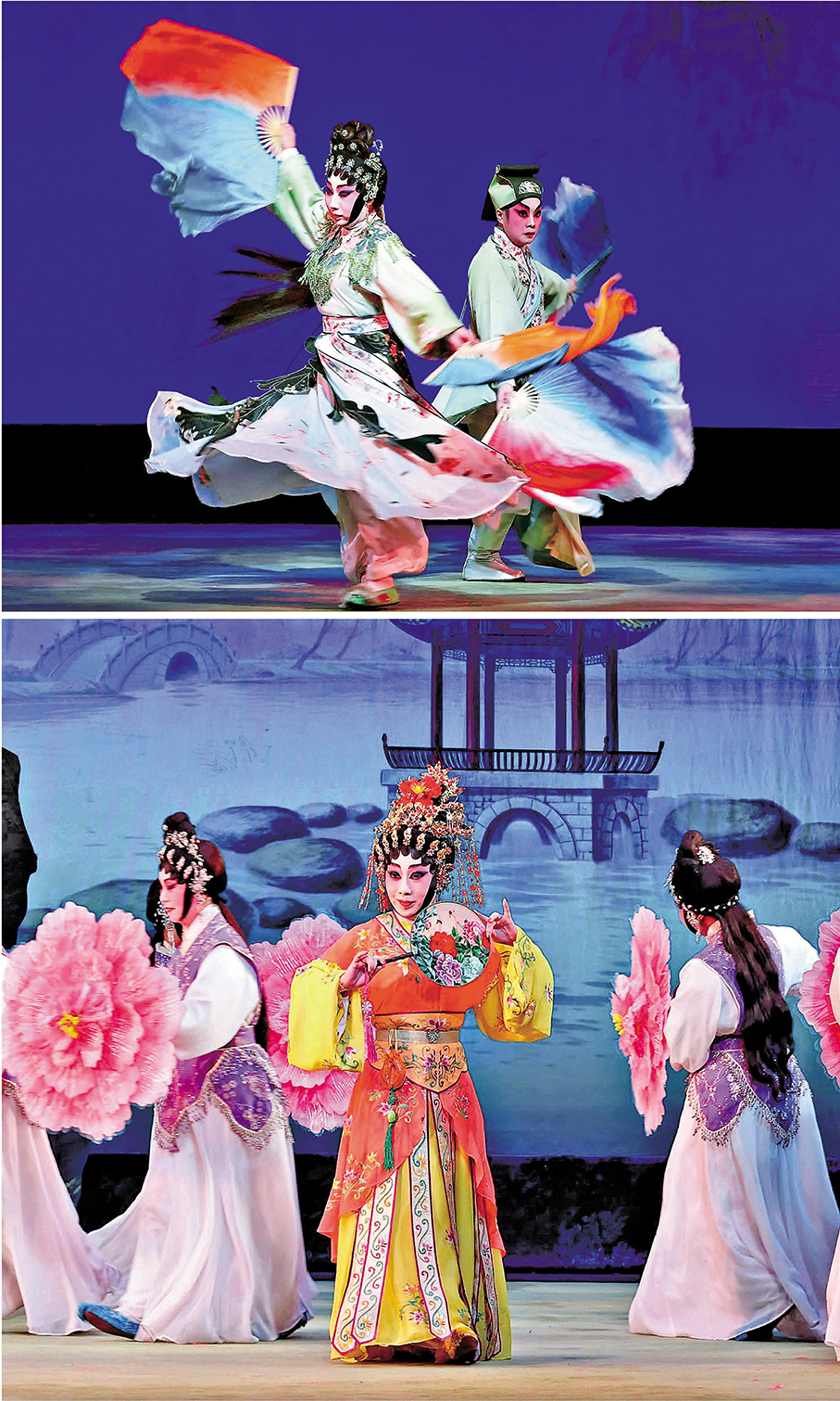 ●任丹楓和紫令秋在《花好月圓》中展現優美身段。 丹楓粵劇團供圖